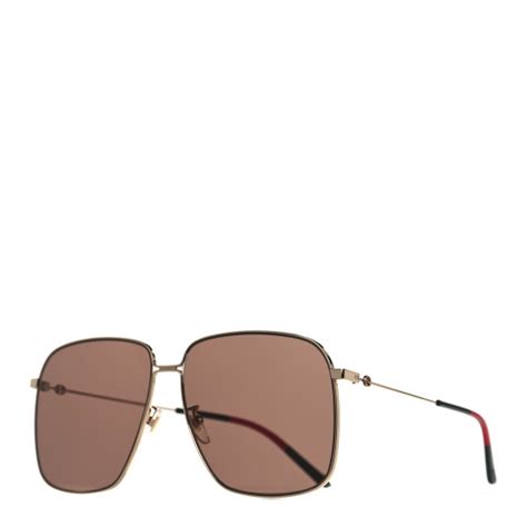 gucci 0394|GUCCI Web Rectangular Frame Interlocking G Sunglasses.